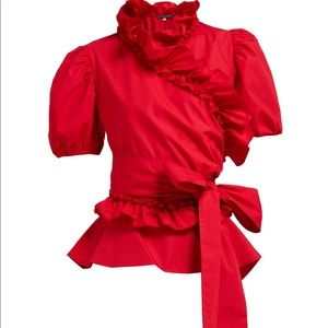 ♥️Alexa Chung Ted Ruffled Wrap Blouse